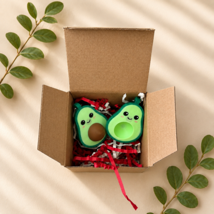 🥑 Birleşince Tam Avokado Fosforlu Mıknatıslı Çift Anahtarlık Seti